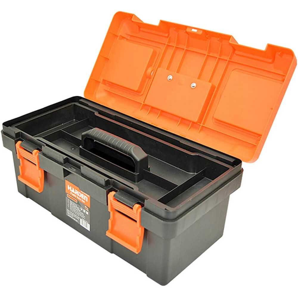 CAJA ORGANIZADORA HERR. 440X230X200MM NEGRA CON NARANJA