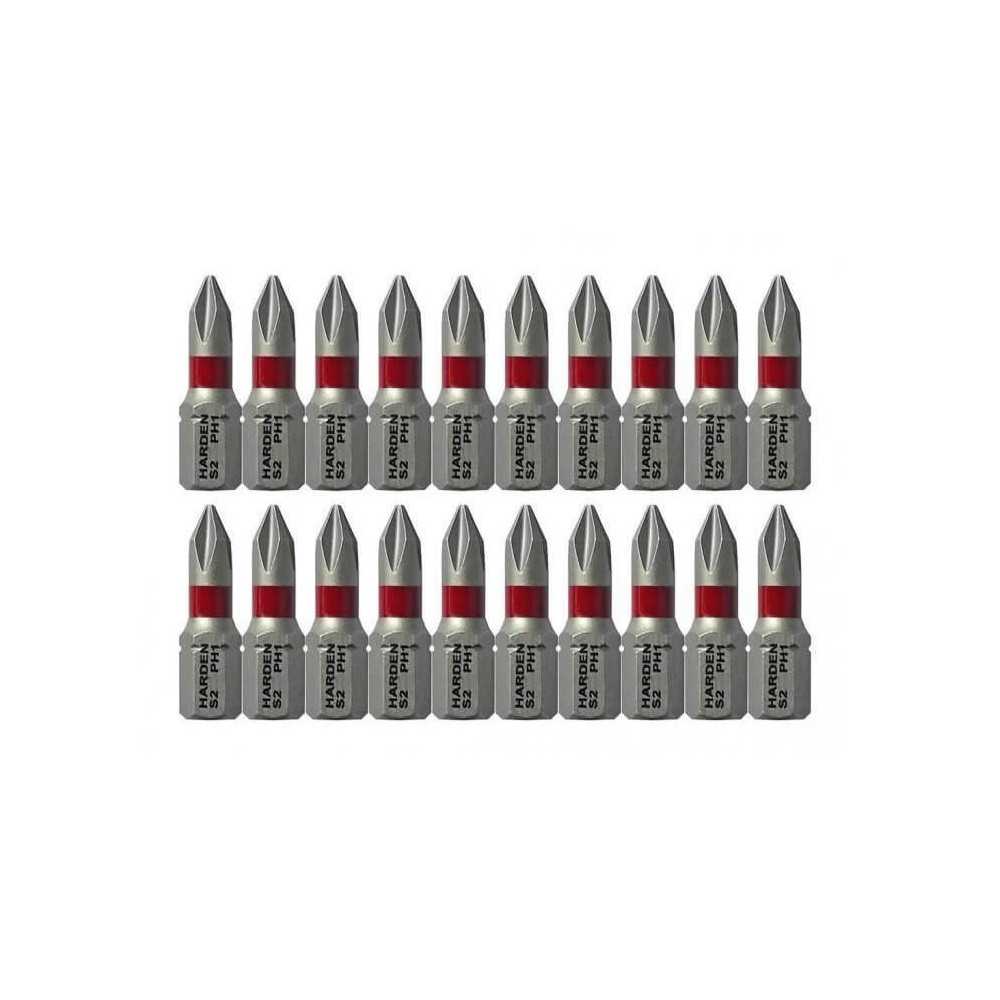 PUNTA CRUZ DESTORNILLADOR SET 20 PIEZAS PH1 X 25MM HARDEN