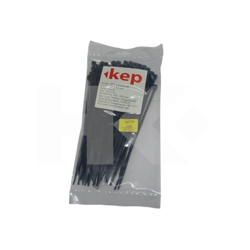 AMARRA NEGRA 4.6 X 200MM. PLASTICA