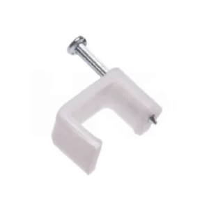 GRAMPA CON CLAVO CABLE RG-6 UTP BLANCA X 100