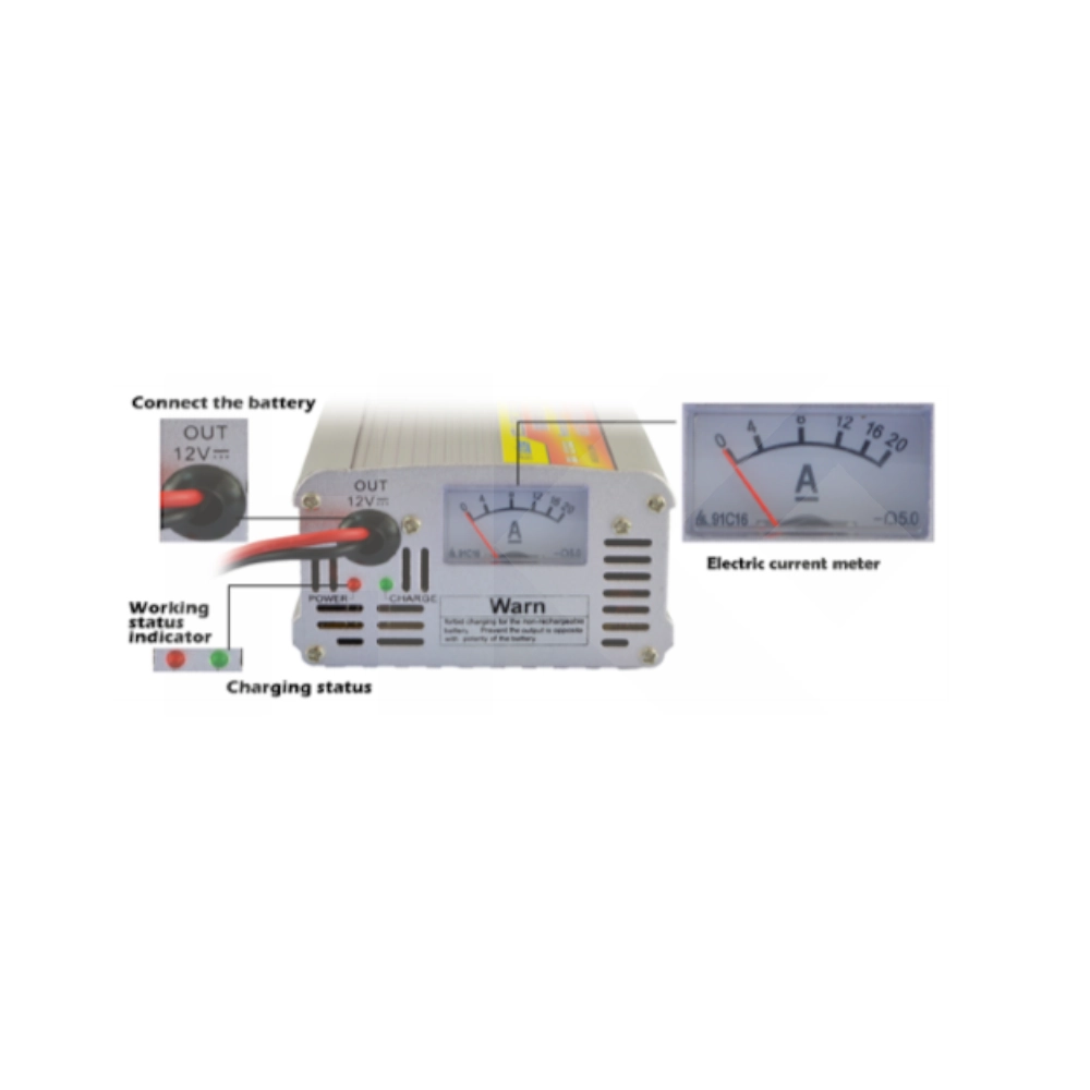 CARGADOR BATERIA 12VDC 10AMP MA-1210A 220VAC - Imagen 2