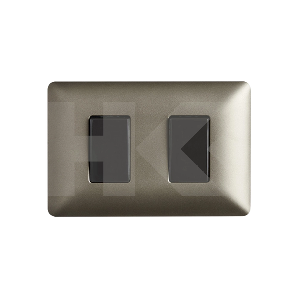 INTERRUPTOR PLACA DOBLE 9/15 10A CAFE