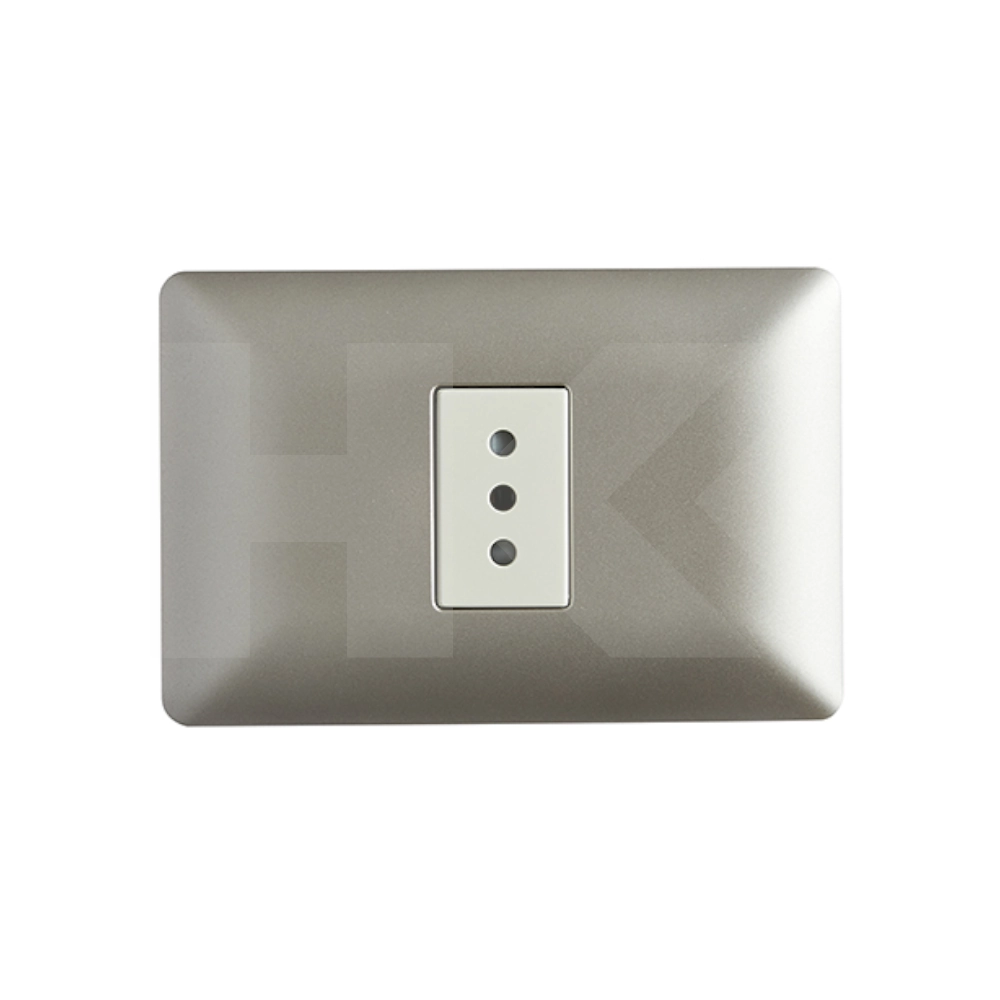ENCHUFE HEMBRA PLACA SIMPLE 10A CHAMPAGNE