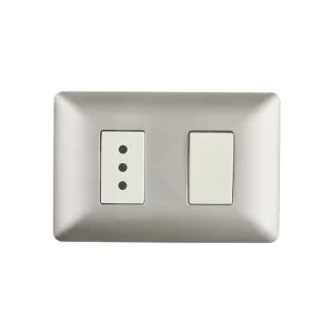 ENCHUFE HEMBRA PLACA + INTERRUPTOR 9/12 CHAMPAGNE