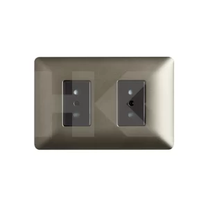 ENCHUFE HEMBRA PLACA DOBLE 10A CAFE