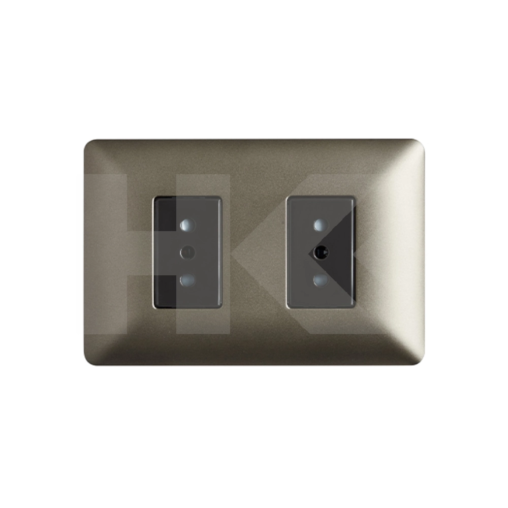 ENCHUFE HEMBRA PLACA DOBLE 10A CAFE