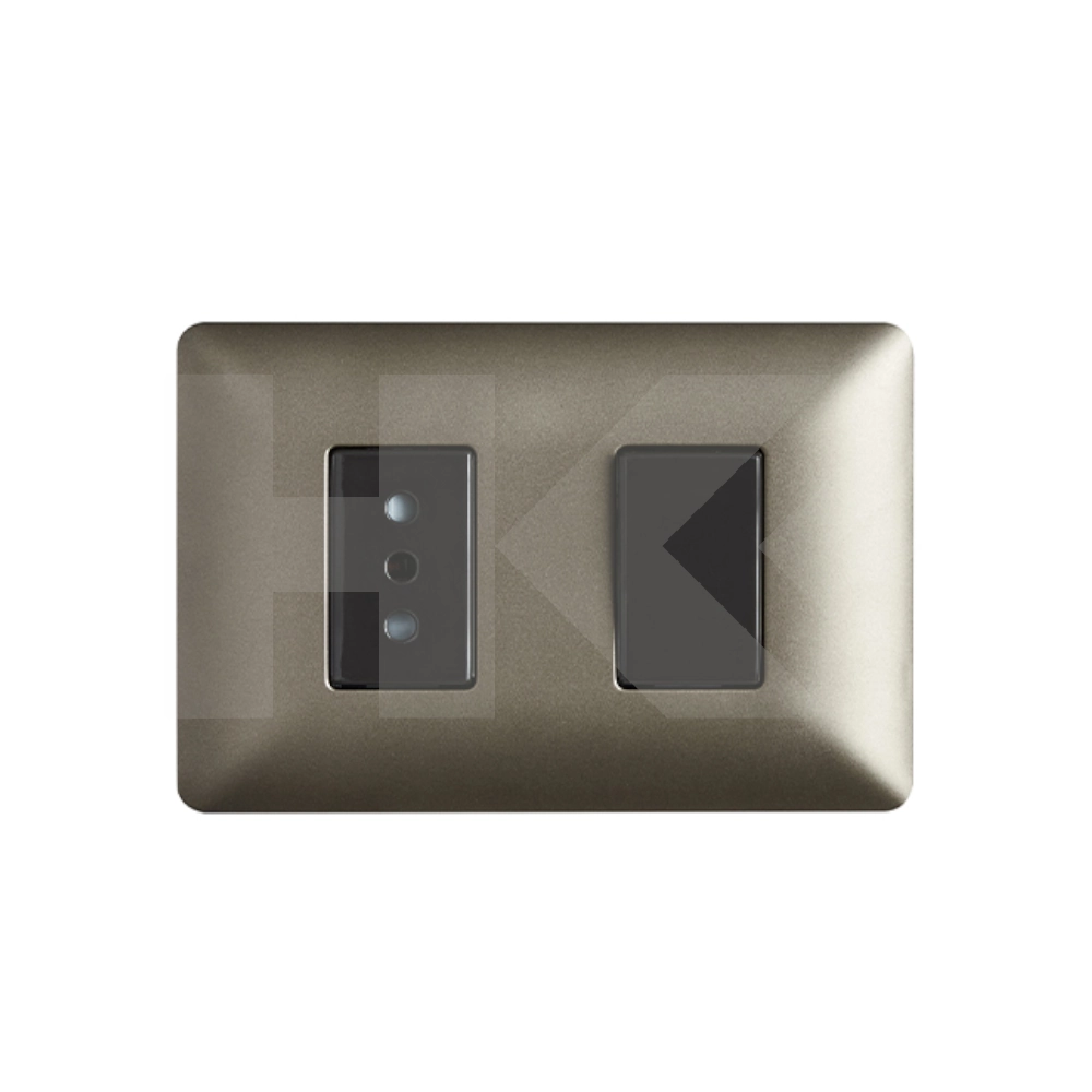 ENCHUFE HEMBRA PLACA + INTERRUPTOR 9/12 CAFE