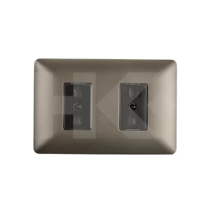 PLACA ENCHUFE HEMBRA DOBLE 2P+T 10-16A CAFE