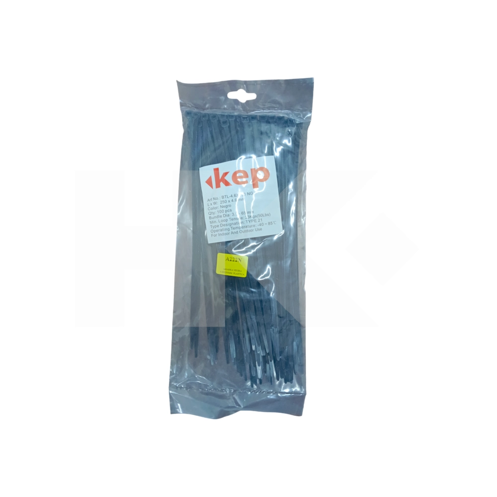 AMARRA NEGRA 4.6X250MM. PLASTICA