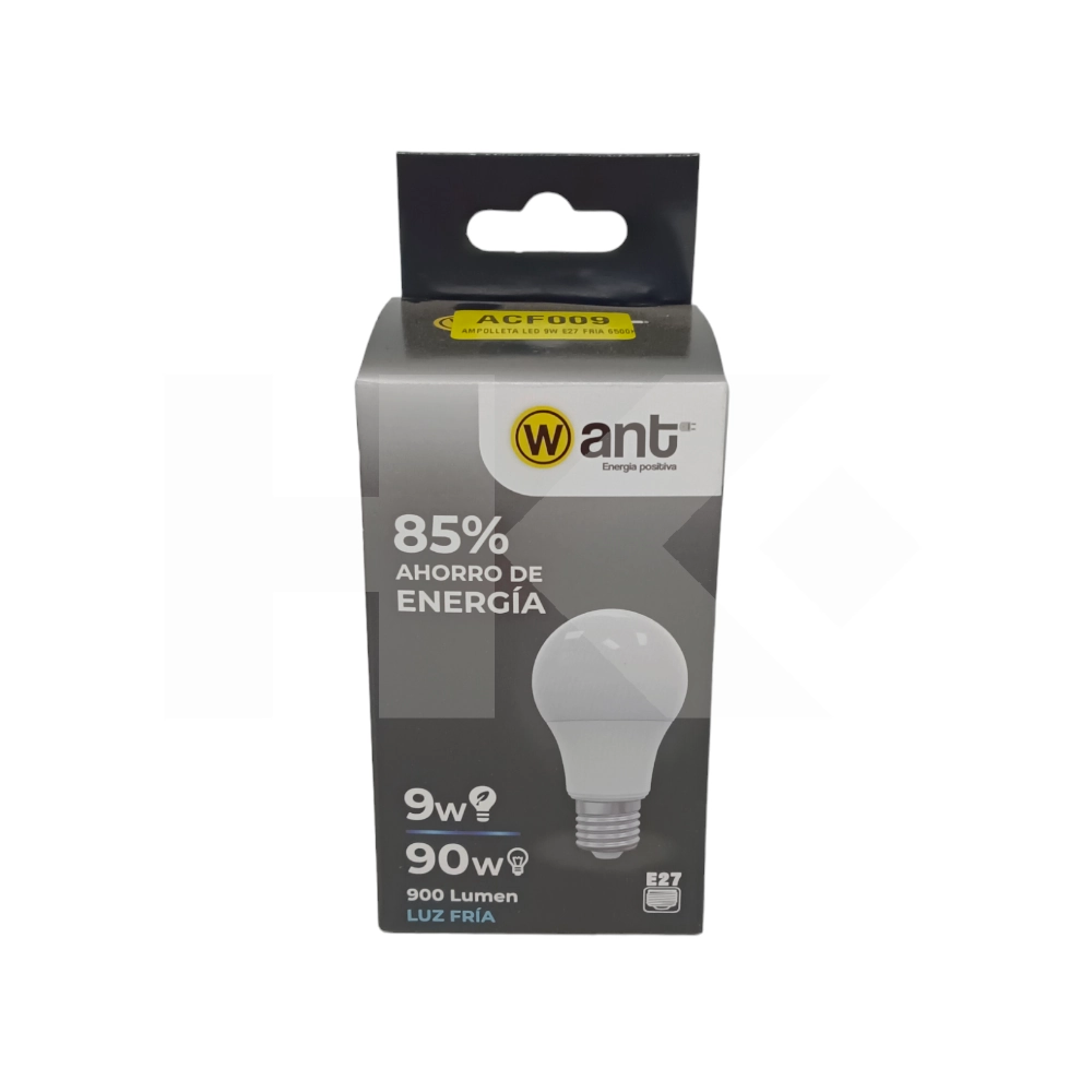 AMPOLLETA LED 9W E27 FRIA 6500K