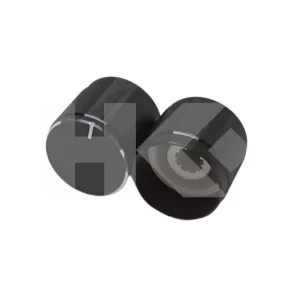 PERILLA ALUMINIO 19 X 15MM NEGRA EJE ESTRIADO