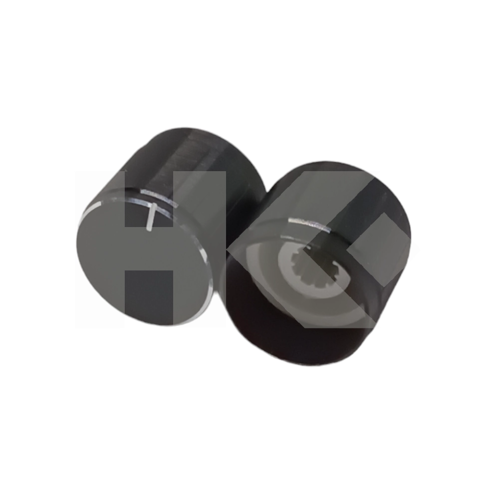 PERILLA ALUMINIO 19 X 15MM NEGRA EJE ESTRIADO