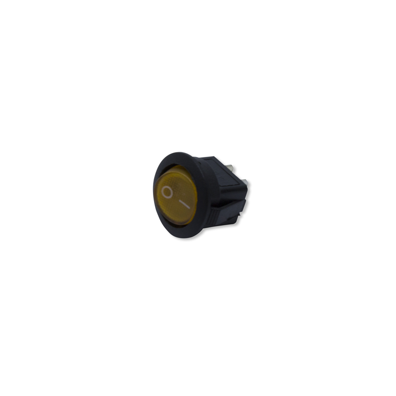 INTERRUPTOR MODULAR REDONDO 6A 12V 2 PIN ON-OFF AMARILLO S/LUZ (SW135AM)