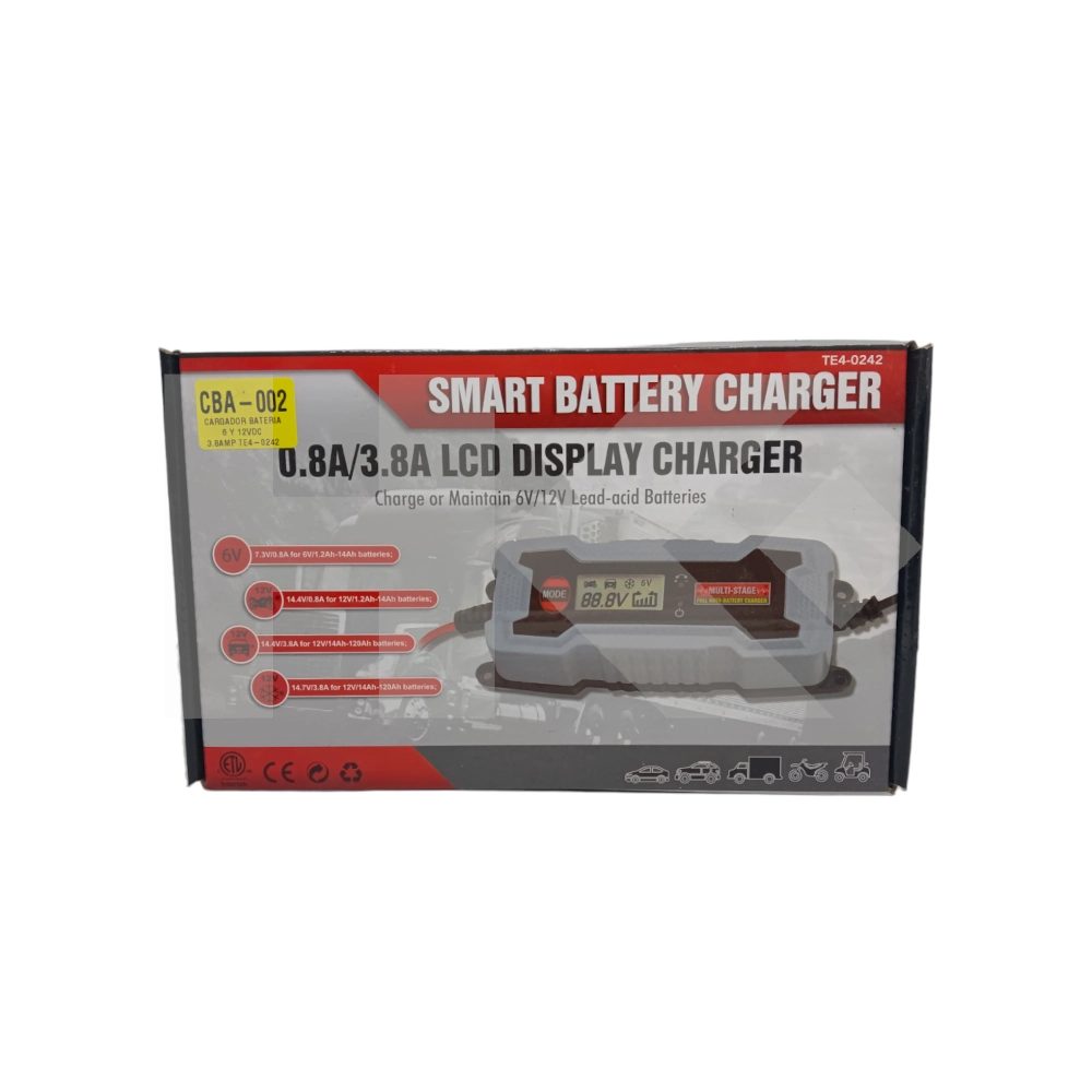 CARGADOR BATERIA 6 Y 12VDC 3.8AMP TE4-0242