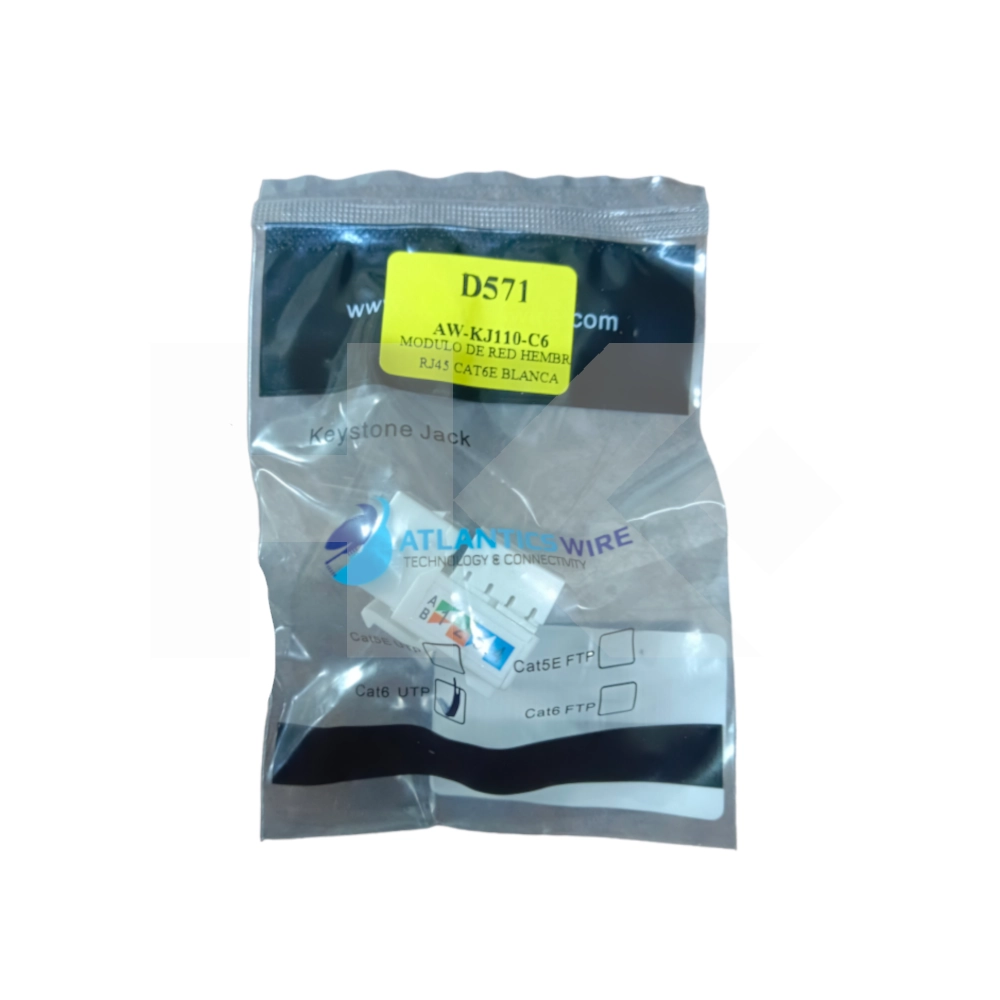 MODULO DE RED HEMBRA RJ45 CAT6E BLANCA