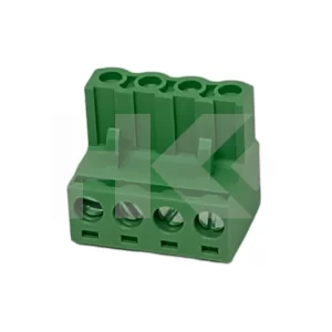 TERMINAL BLOCK 4 PIN 15A HEMBRA VOLANTE 90? VERDE