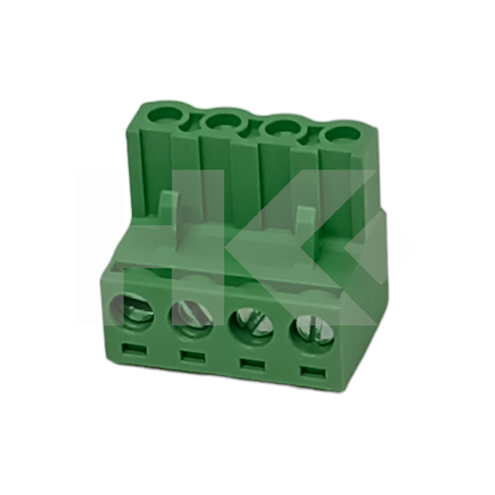 TERMINAL BLOCK 4 PIN 15A HEMBRA VOLANTE 90? VERDE