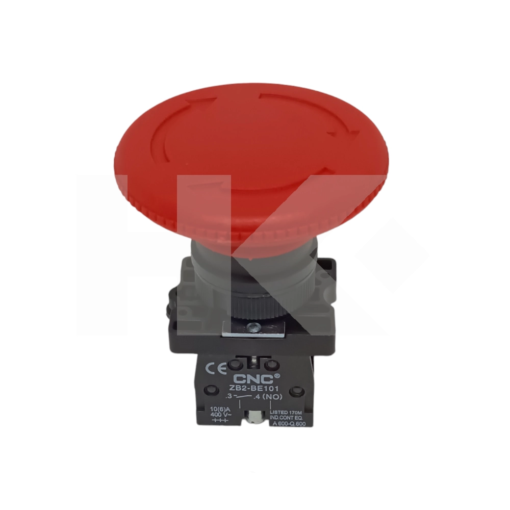 PULSADOR IND. EMERGENCIA 60MM CON RET. PLASTICO