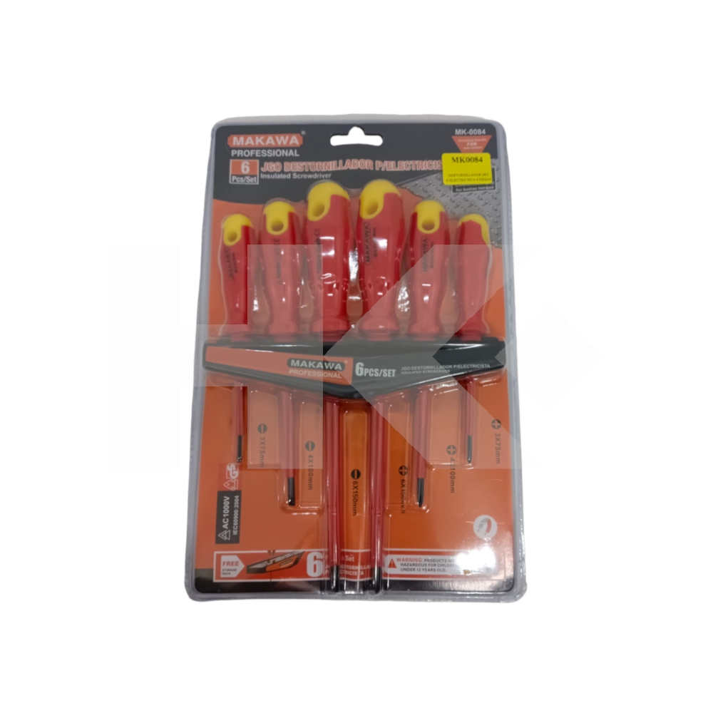 DESTORNILLADOR SET PARA ELECTRICISTA 6 PIEZAS MAKAWA