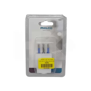 ENCHUFE PHILCO MACHO VERTICAL 2P+T NEGRO 250V 10A