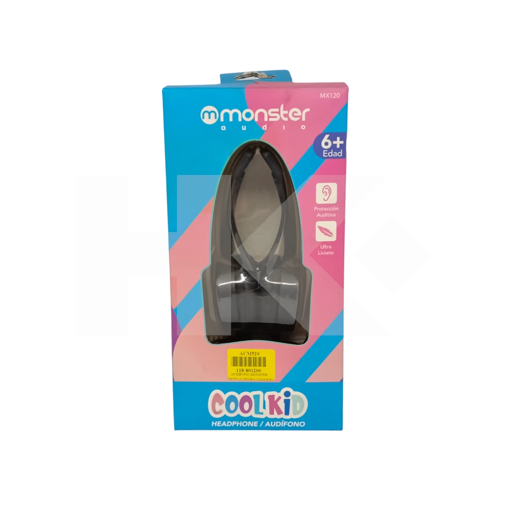 AUDIFONO MONSTER CINTILLO NEGRO COOLKID 3.5MM