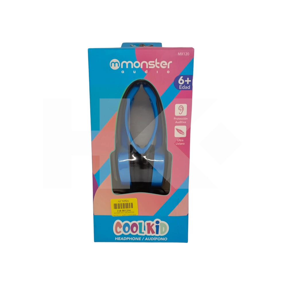 AUDIFONO MONSTER CINTILLO AZUL COOLKID 3.5MM