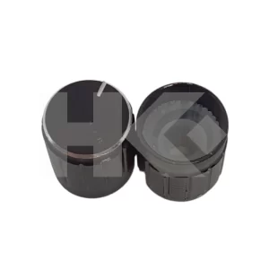 PERILLA ALUMINIO 14X17X6MM NEGRA CON PUNTERO EJE ESTRIADO