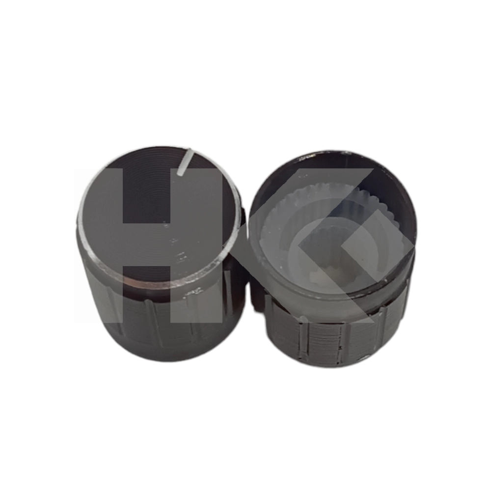 PERILLA ALUMINIO 14X17X6MM NEGRA CON PUNTERO EJE ESTRIADO
