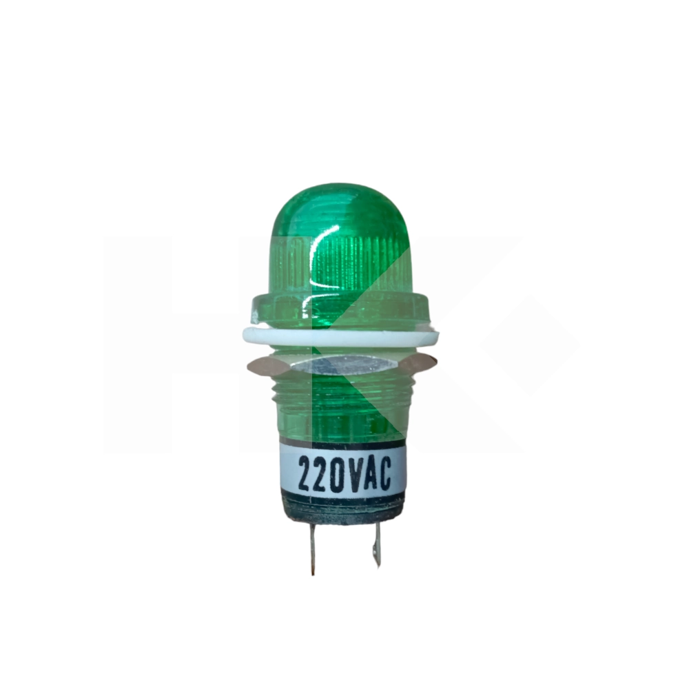 PILOTO 220VAC NEON VERDE REDONDO 18 X 40 MM