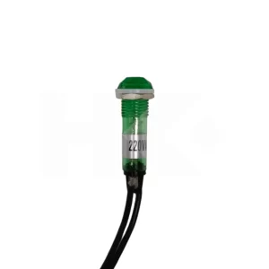 PILOTO 220VAC NEON VERDE 12 X 40 MM CON CHICOTE