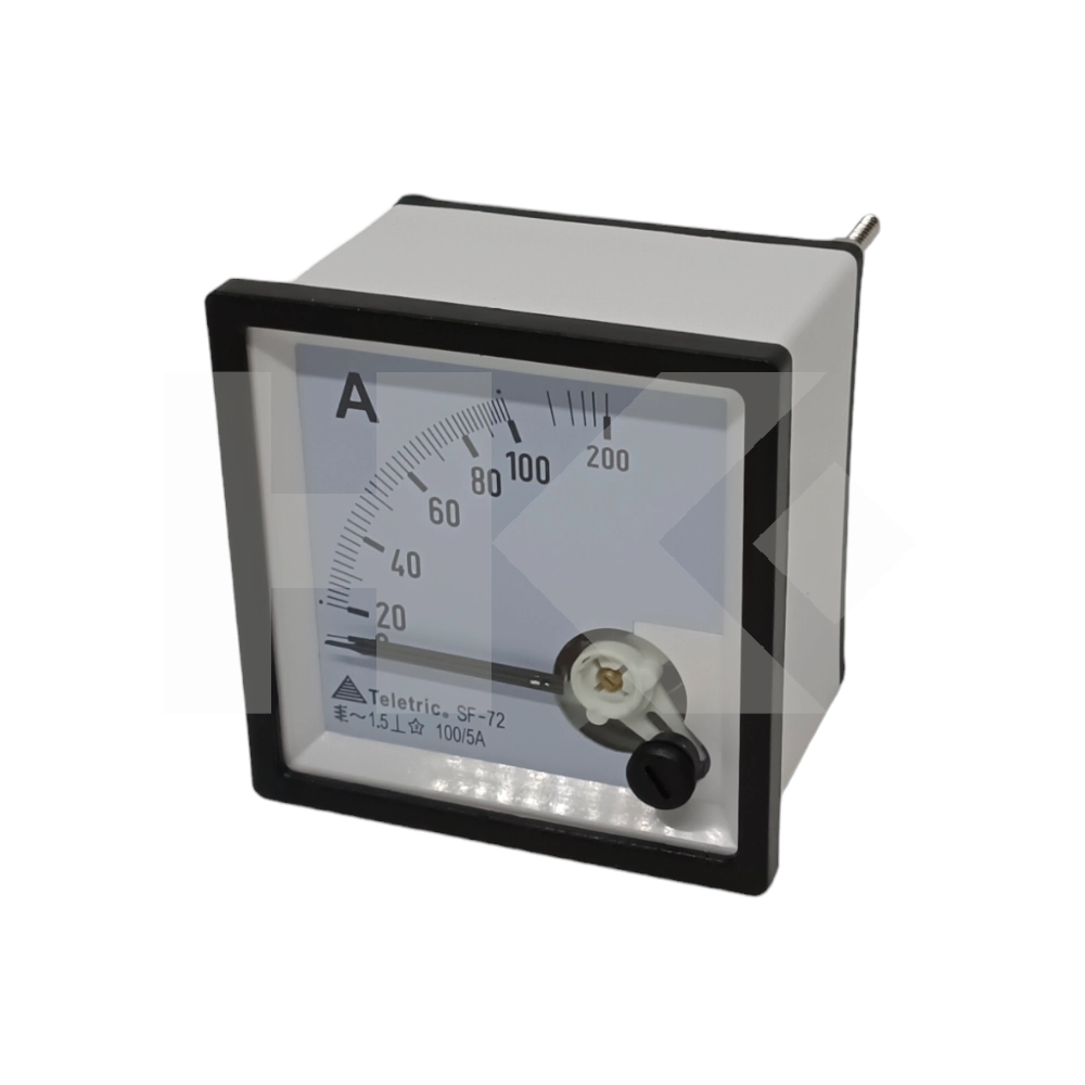 AMPERIMETRO ANALOGO 0 A 100-200A AC 5A 72X72MM
