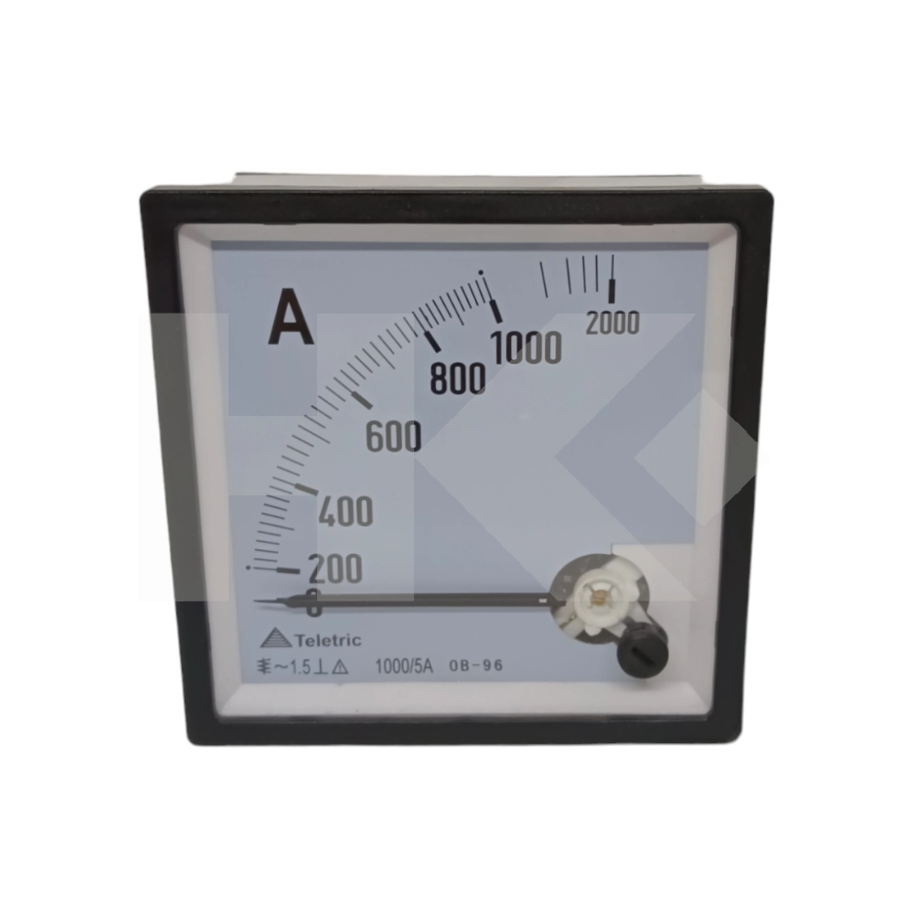 AMPERIMETRO ANALOGO 0 A 1000-2000A AC 5A 96X96MM