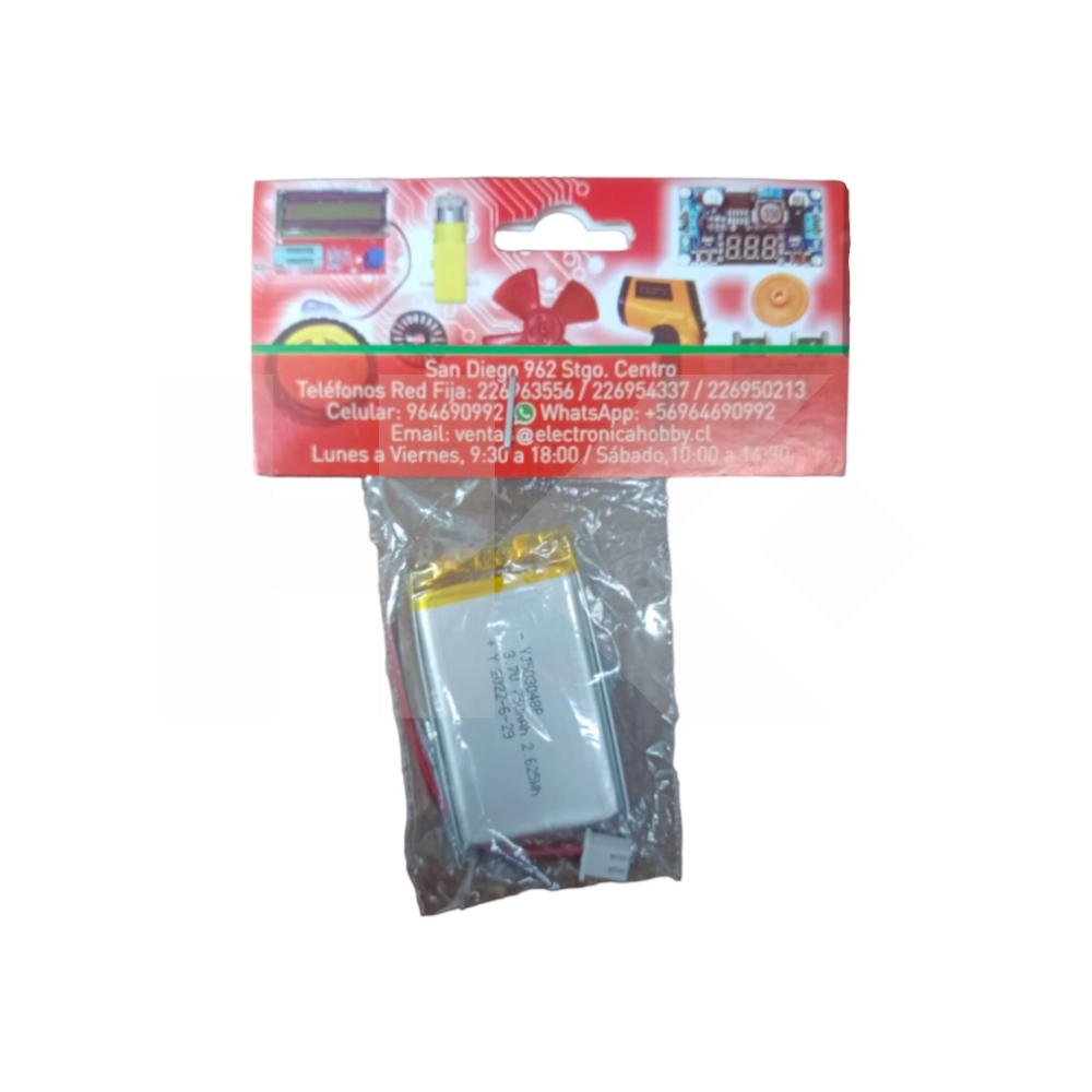 BATERIA LITIO 3.7V 750MA 2.625WH