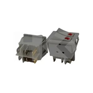 INTERRUPTOR MODULAR DOBLE GRIS 15A 250VAC 6 PIN CON LED ROJO (XCK-01)