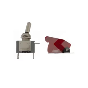 INTERRUPTOR PALANCA 3 PIN 20A 12VDC CON TAPA ROJA