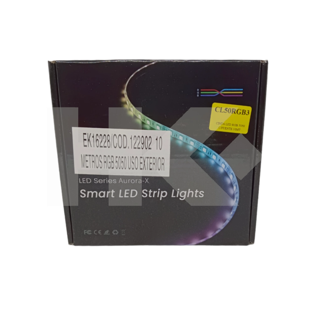 CINTA LED RGB 5050 CON FUENTE 10MT.