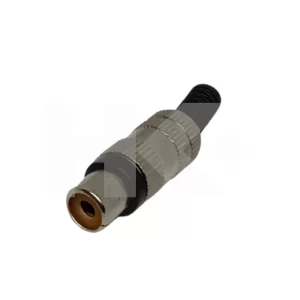CONECTOR RCA HEMBRA METAL PLATEADO/NEGRO VOLANTE