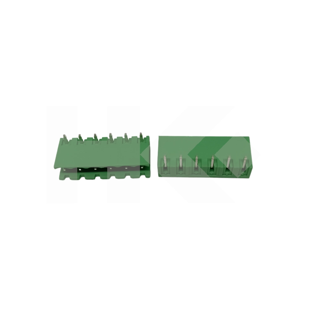 TERMINAL BLOCK 6 PIN 15A MACHO PARA PCB 90? VERD