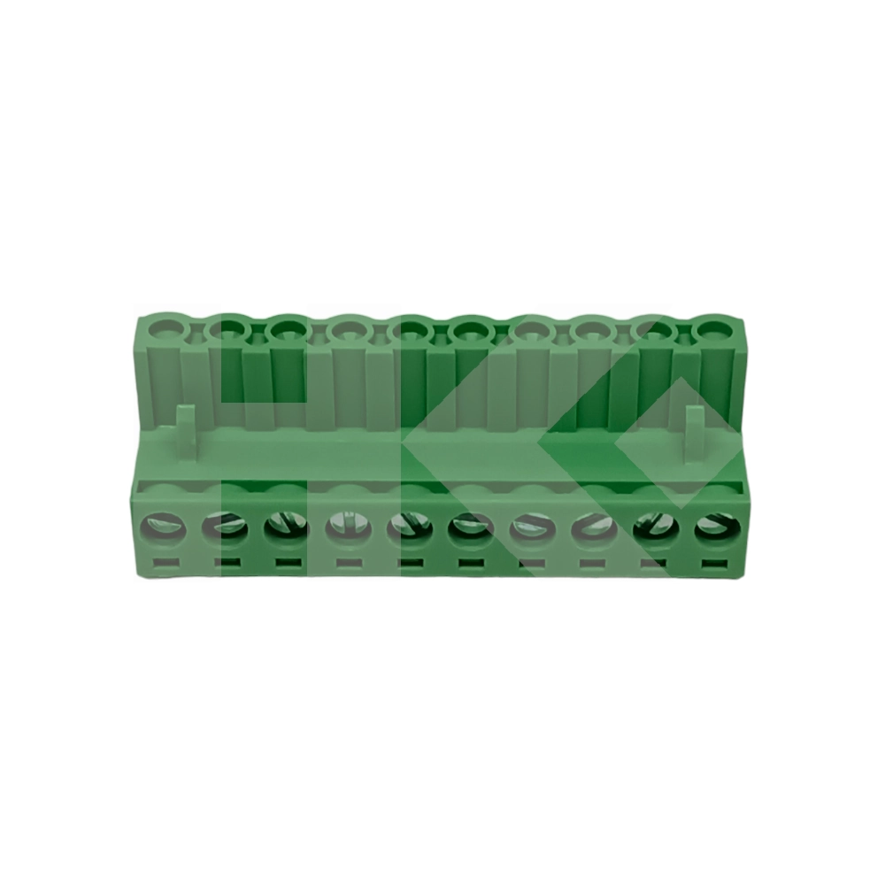 TERMINAL BLOCK 10 PIN 15A HEMBRA VOLANTE 90? VERD