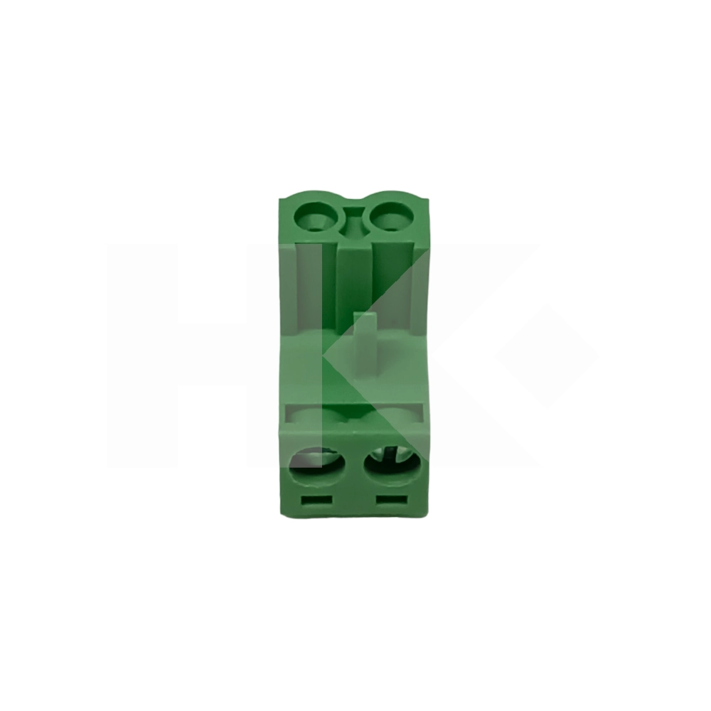 TERMINAL BLOCK 2 PIN 15A HEMBRA VOLANTE 90? VERDE