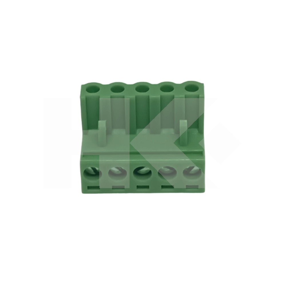 TERMINAL BLOCK 5 PIN 15A HEMBRA VOLANTE 90? VERDE