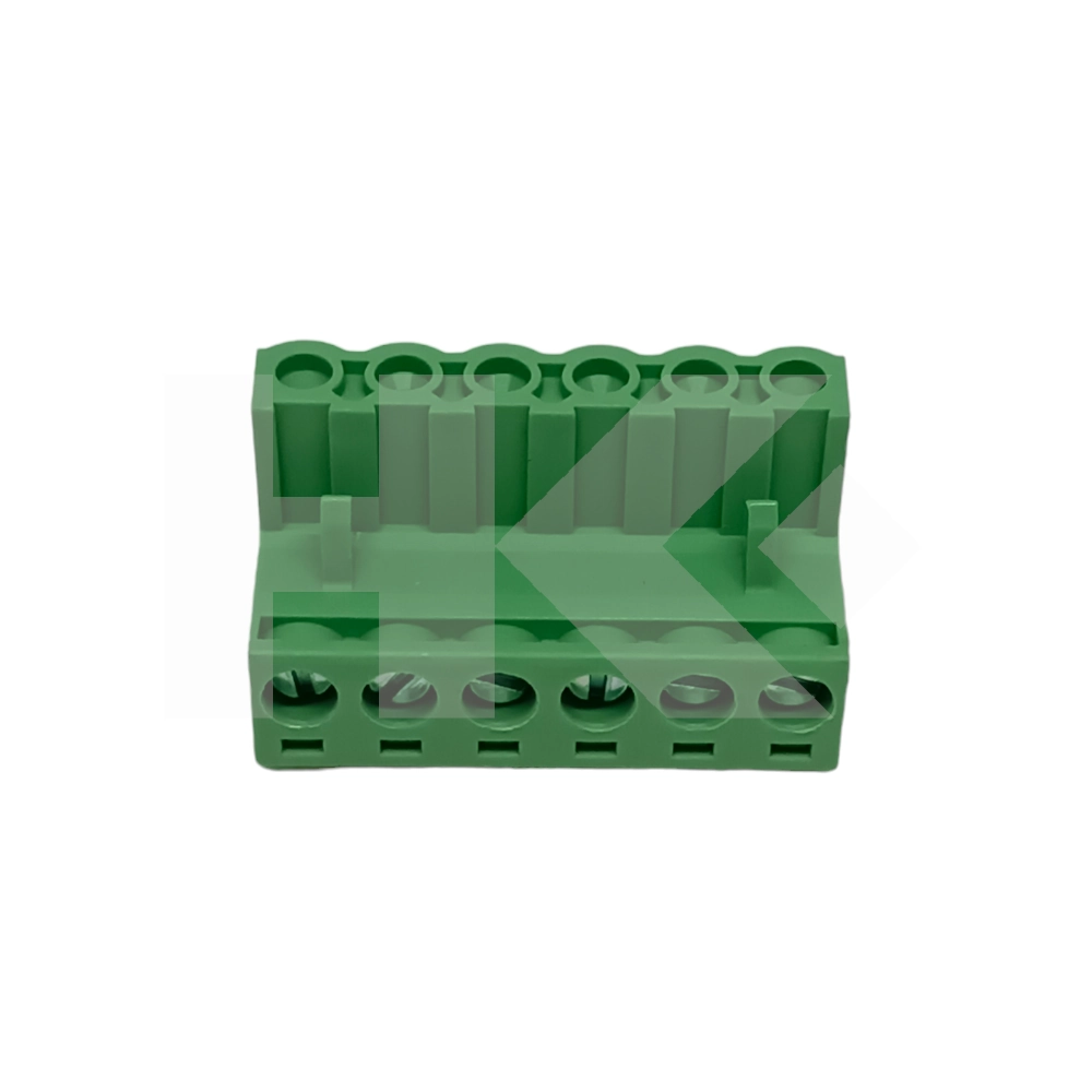 TERMINAL BLOCK 6 PIN 15A HEMBRA VOLANTE 90? VERD