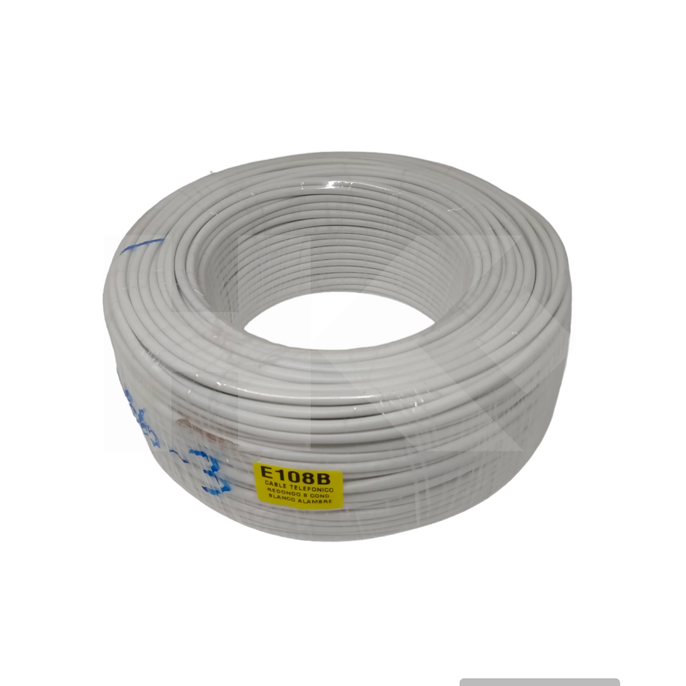 CABLE TELEFONICO REDONDO 8 COND. BLANCO ALAMBRE