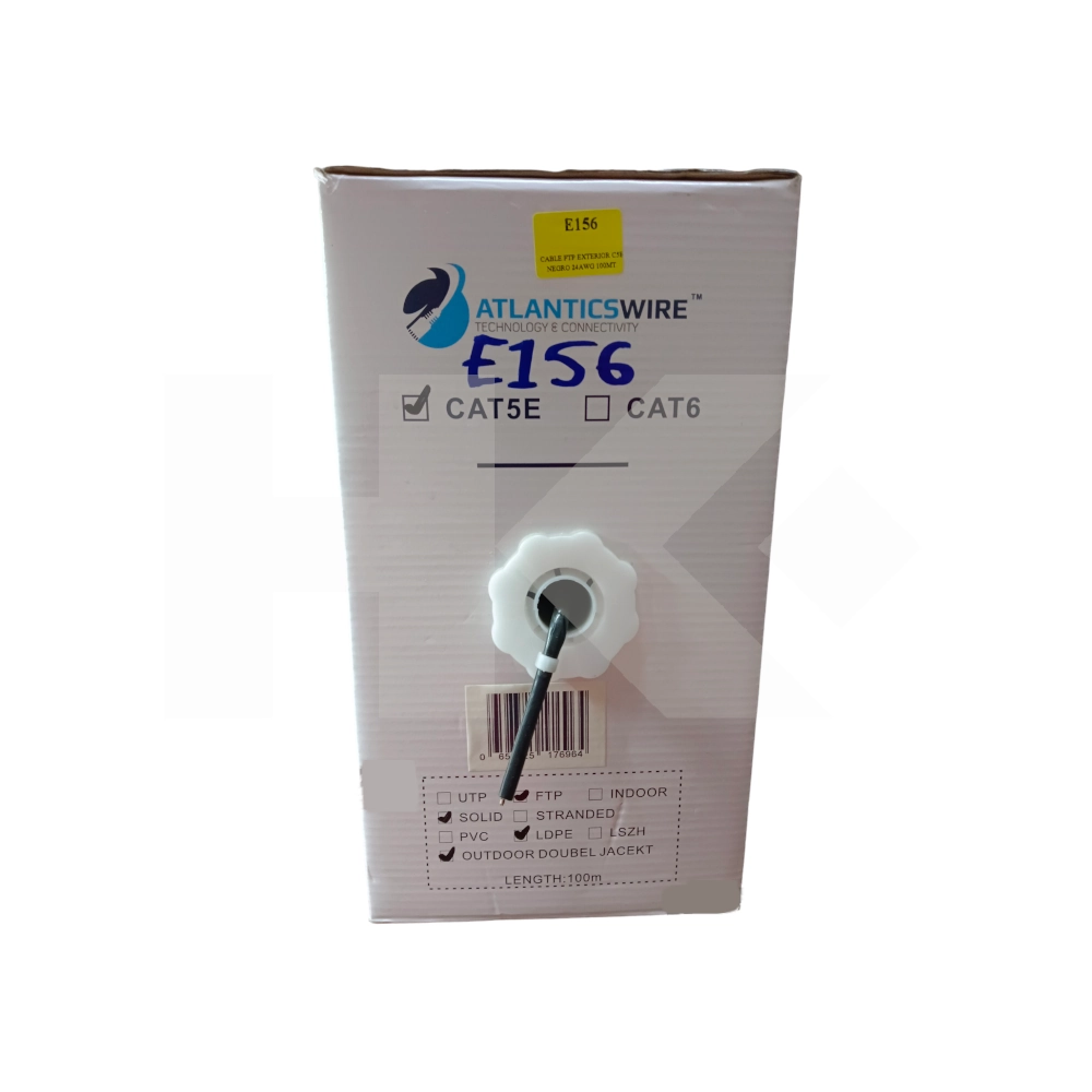 CABLE FTP EXTERIOR C5E NEGRO 24AWG 100MT.