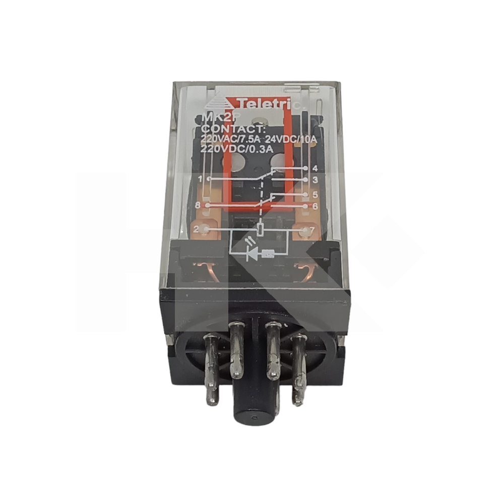 RELE 12VDC MK2 10A 250VAC OCTAL DPDT