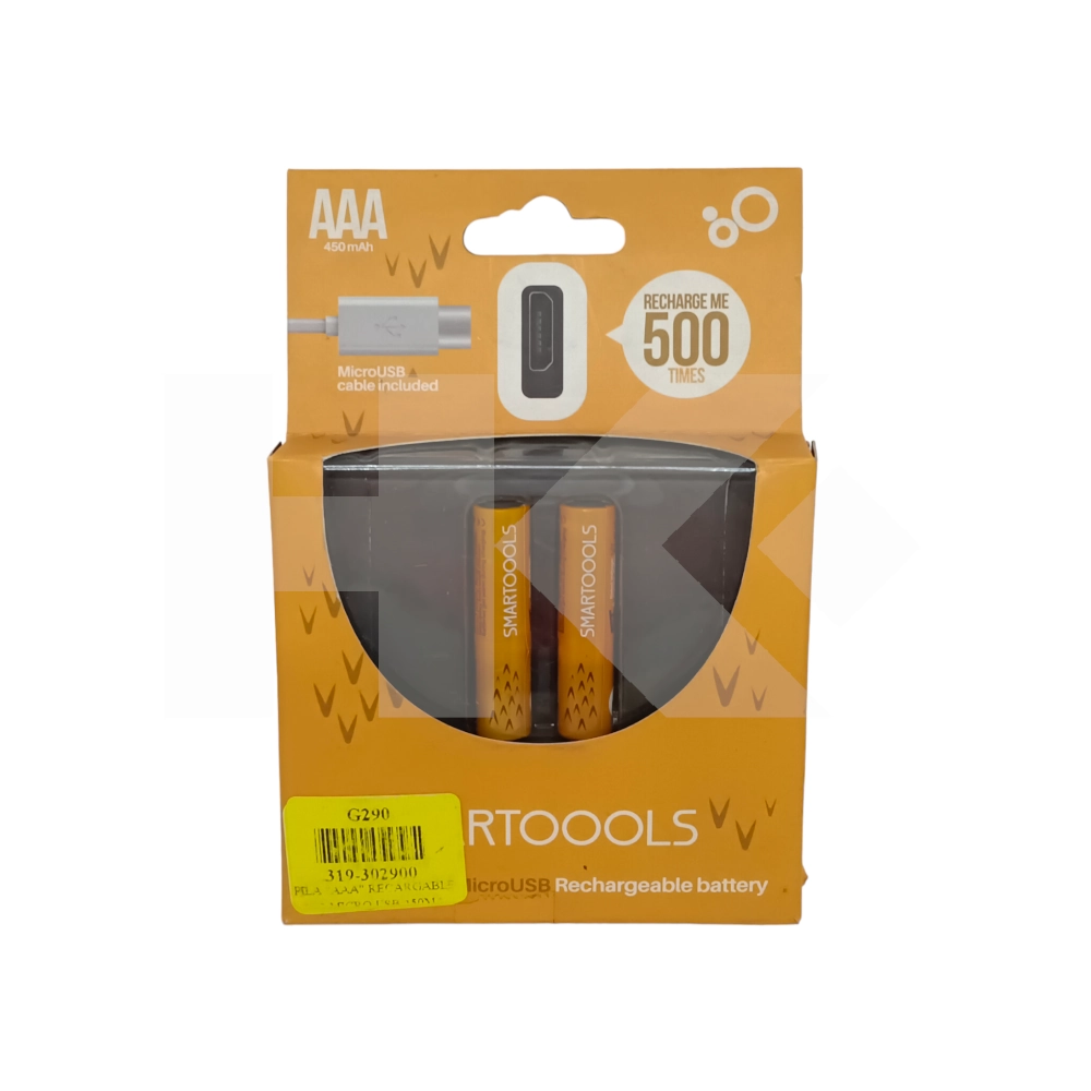 PILA "AAA" RECARGABLE X 2 MICRO USB 450MA SMARTOOLS
