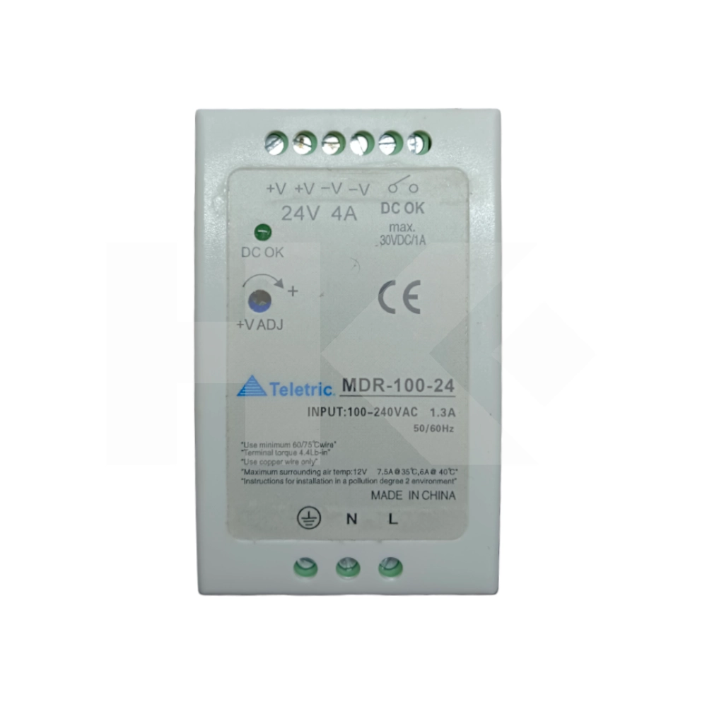 FUENTE SWITCHING 24VDC 4.0A 220VAC RIEL DIN TELETRIC