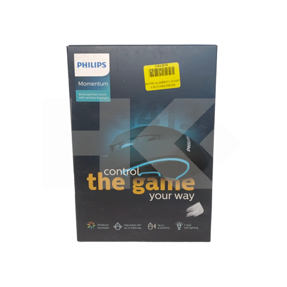 MOUSE ALAMBRICO GAMER 6 BOTONES PHILIPS