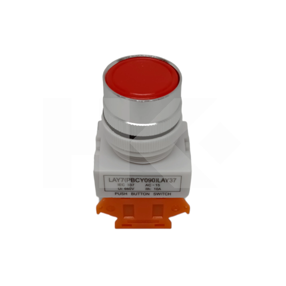 PULSADOR IND. PLASTICO ROJO 1C N.C.