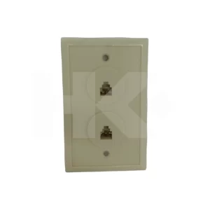 PLACA TELEFONICA RJ11 2 PUESTO BLANCO/CREMA